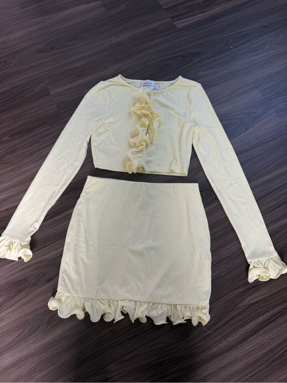 Hello Molly Butter Yellow Ruffle Two-Piece Set